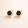 Elegant black stud earrings with cubic zirconia
