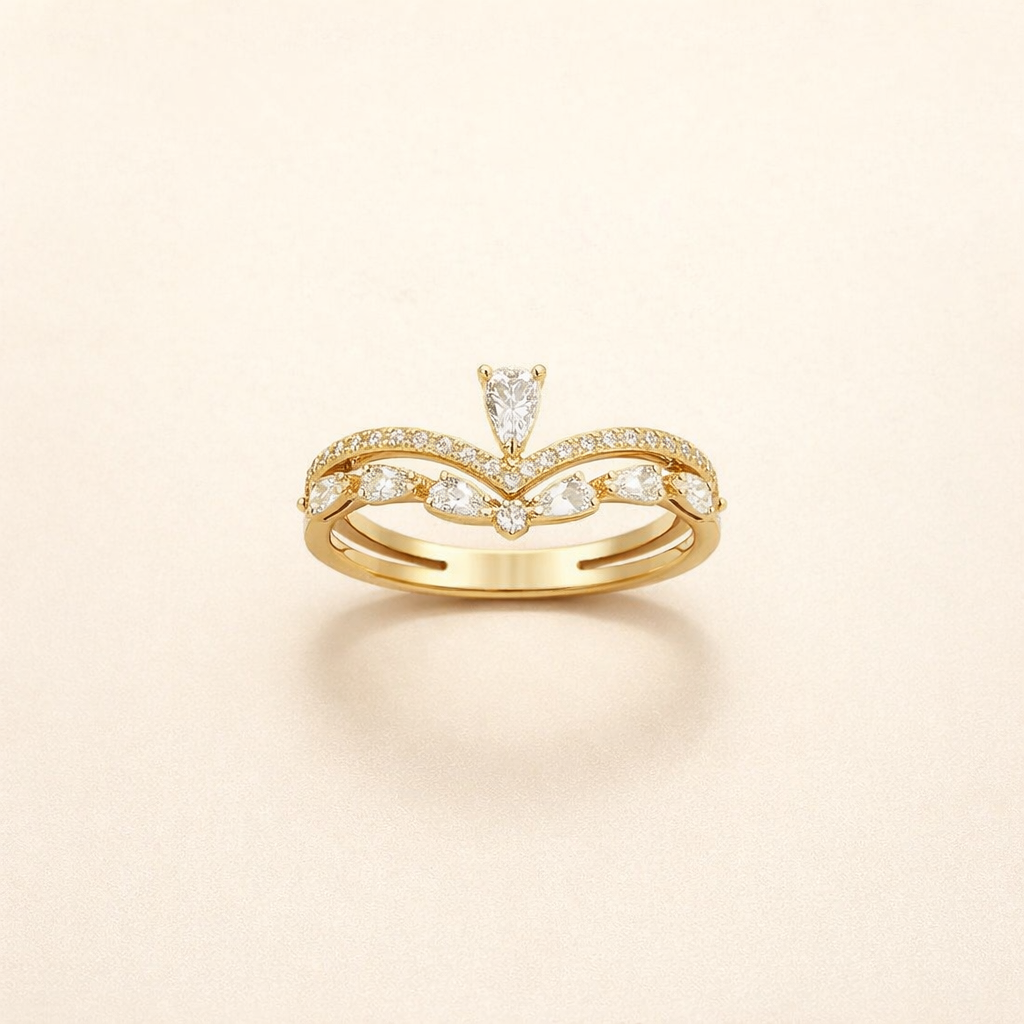 Refined cubic zirconia ring with a subtle shine