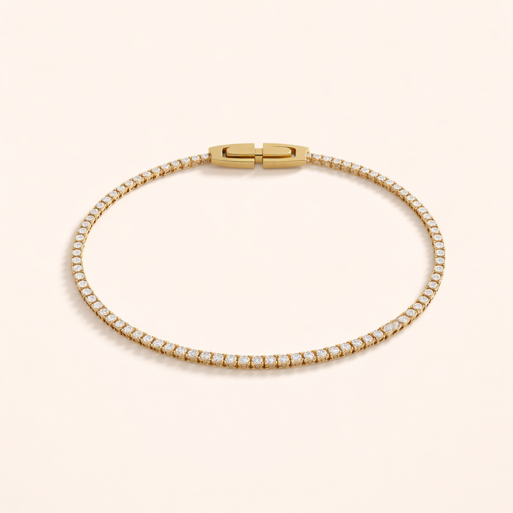 Elegant gold bracelet with sparkling crystals