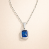 Silver necklace with ocean-blue pendant