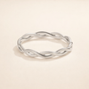 Elegant silver twist ring with subtle shine