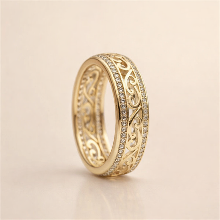 Soft Gold Ring with Elegant Hollow