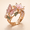 Elegant cubic zirconia ring with butterfly design