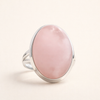 Elegant rose quartz ring in sterling silver