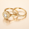 Elegant Gold Ring with Cubic Zirconia in Vintage Style