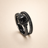 Elegant black cubic zirconia ring