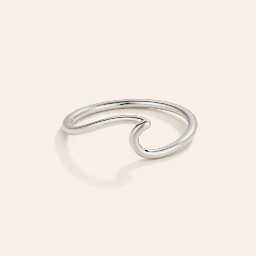Silver Wave Ring with refined details