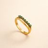 Layered ring in emerald green with refined finish