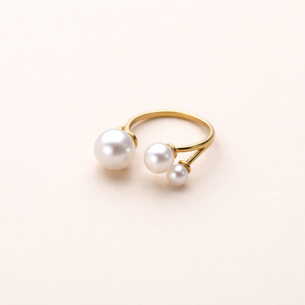 Elegant freshwater pearl ring with refined adjustability