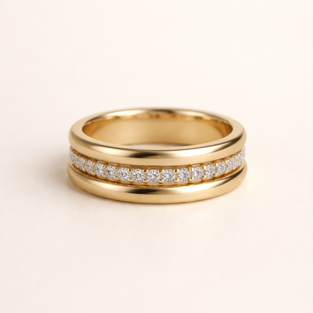 Elegant cubic zirconia ring with refined setting