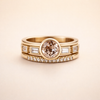 Refined gold ring with crystal inlay