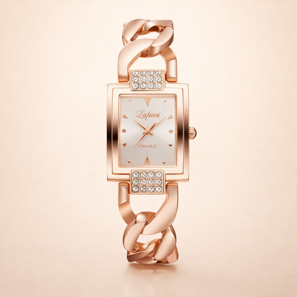 Elegant silver watch with subtle pearl