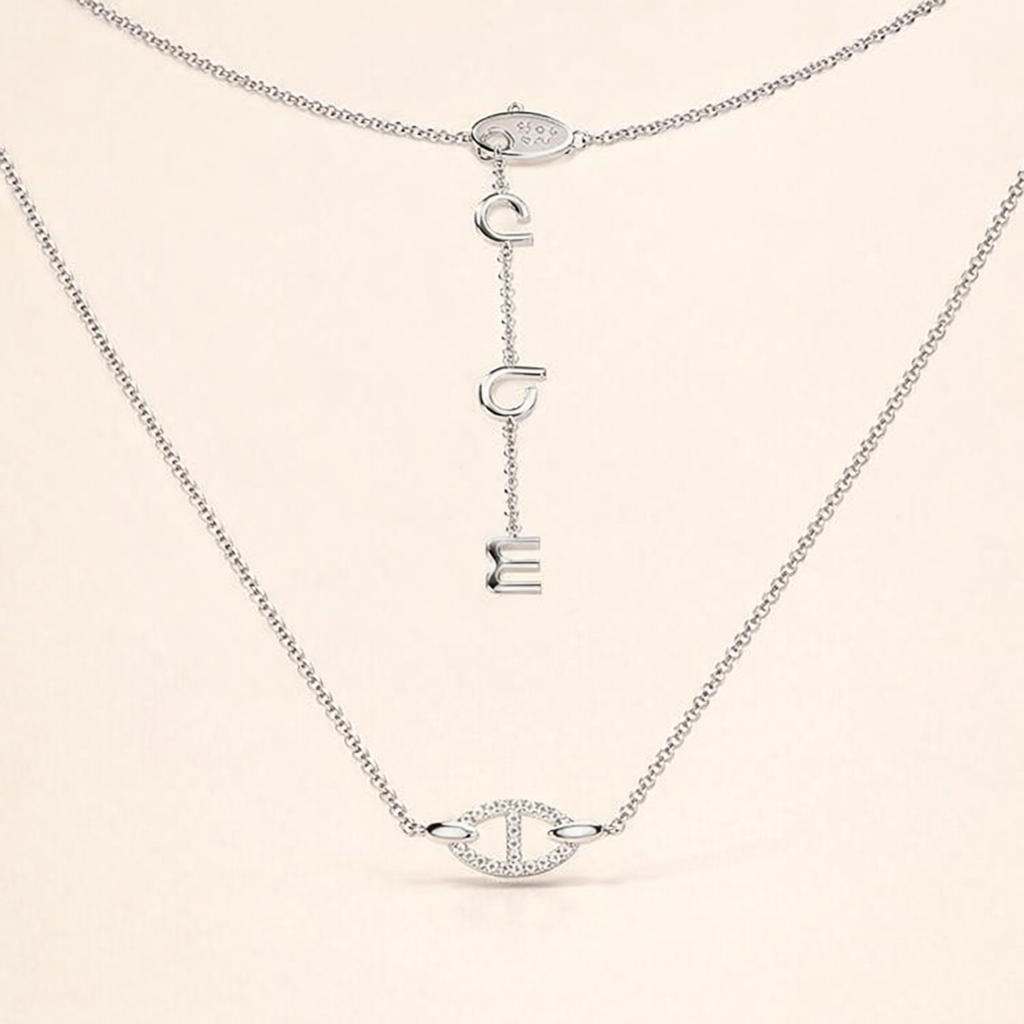 Soft shine white gold necklace with delicate link