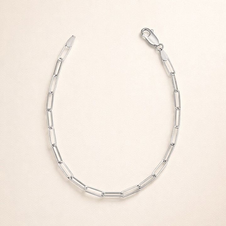 Elegant white gold link bracelet