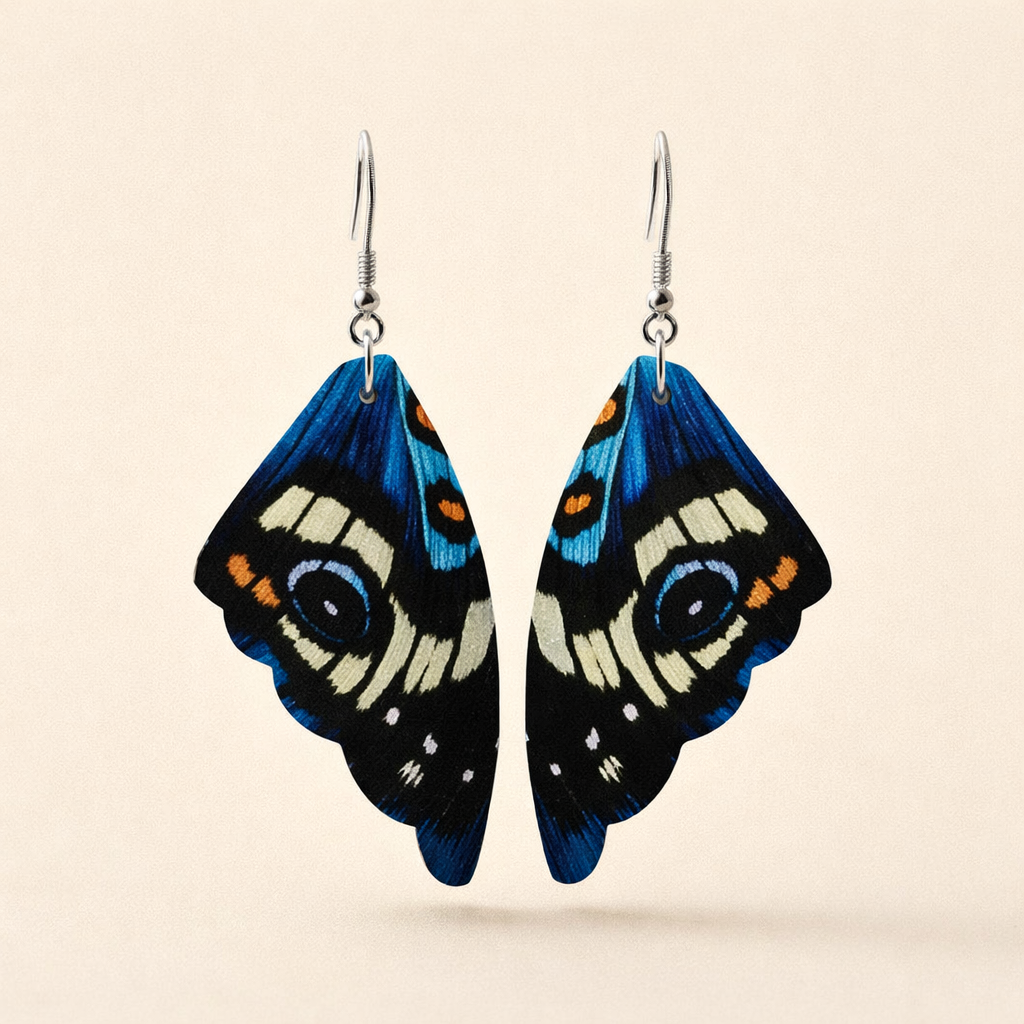 Vintage Exotic Butterfly Wings Earrings