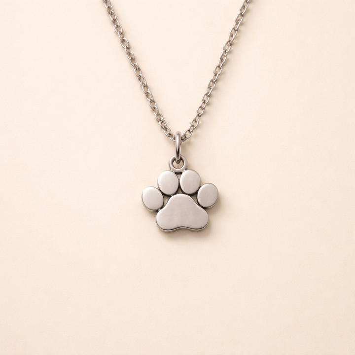 Elegant Silver Paw Necklace – Stainless Steel
