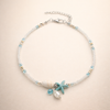 Star and Shell Anklet with Natural Stones