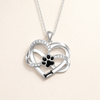 Infinity Heart & Paw Pendant in Sterling Silver with Zirconia