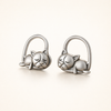 Silver Sleeping Puppy Stud Earrings