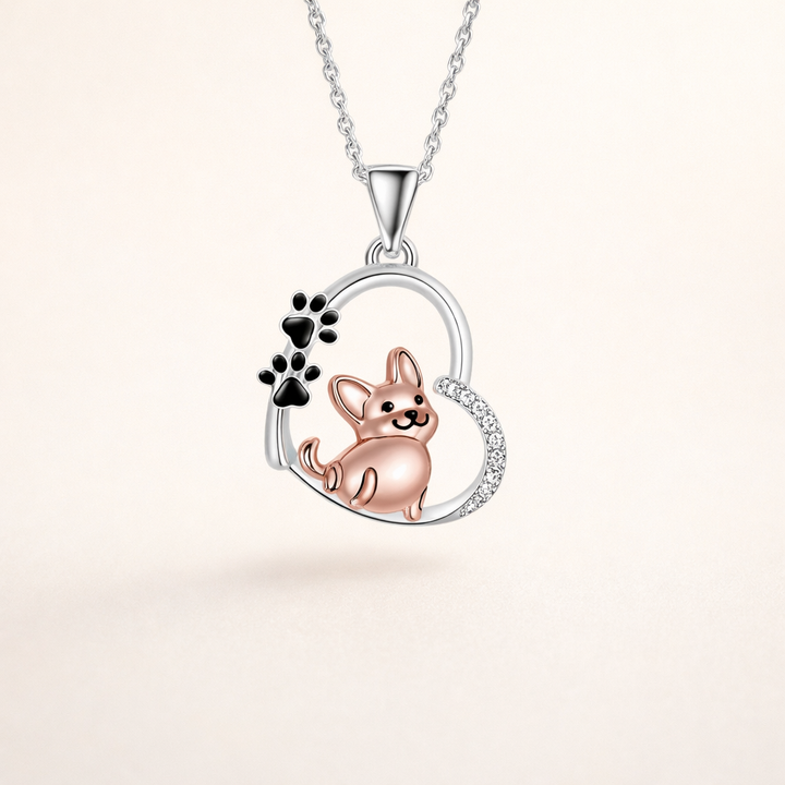 Cute Heart-Shaped Dog Pendant Necklace