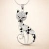 Cats of Love Necklace in Sterling Silver with Inlaid Cubic Zirconia