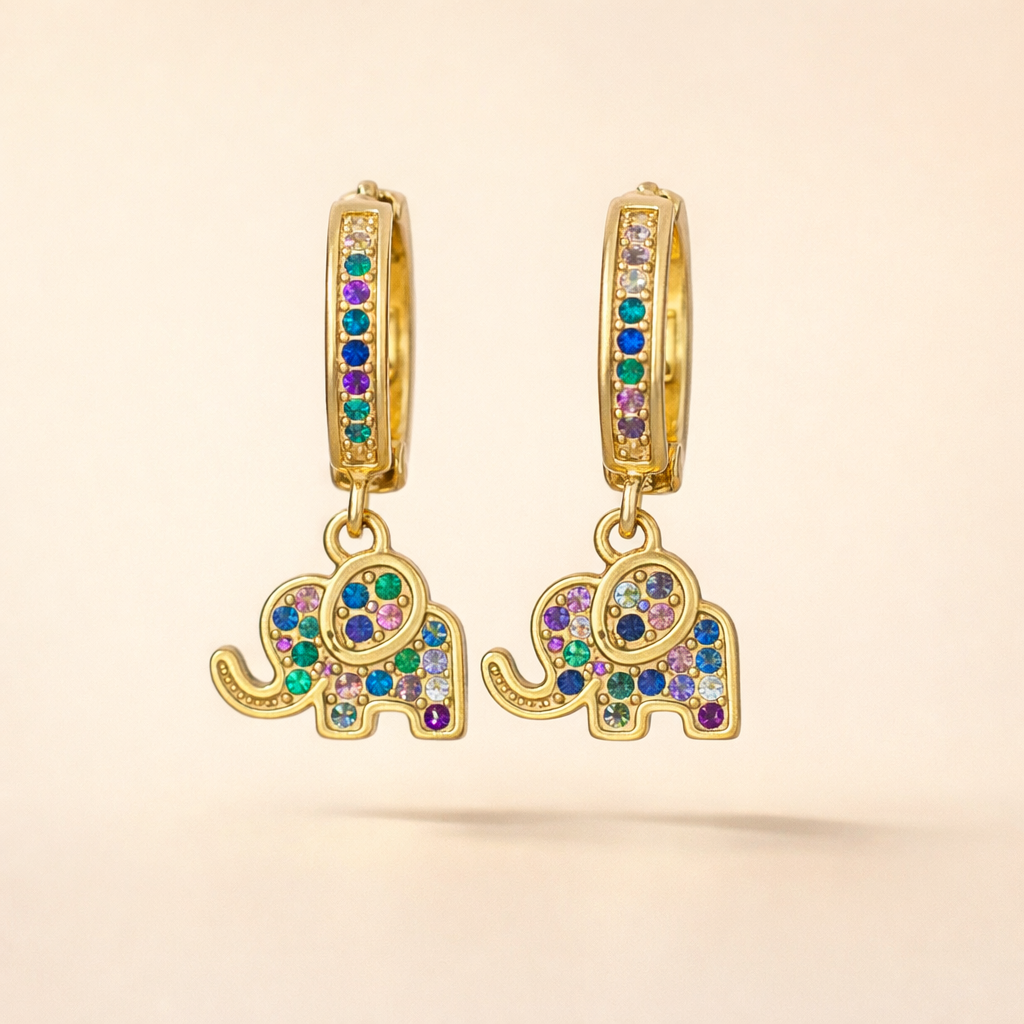 Rainbow Elephant Earrings