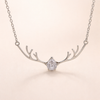 Antler Necklace with Delicate Heart Charm