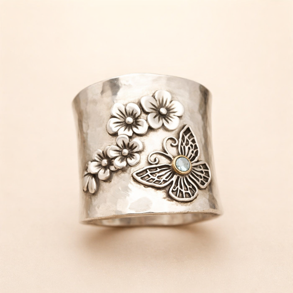 Bee Flower Butterfly Wide Ring