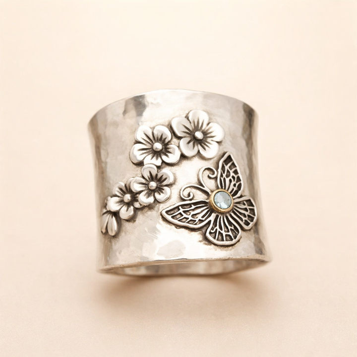 Bee Flower Butterfly Wide Ring