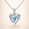 Dolphin Love Blue Heart Necklace