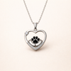 Little Feet Dog Paw Print Necklace and Zirconia