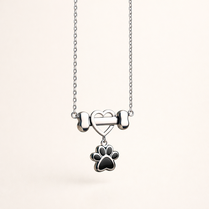 Delicate Dog Paw Pendant in Stainless Steel