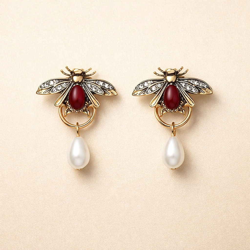 Vintage Bee Dangle Earrings