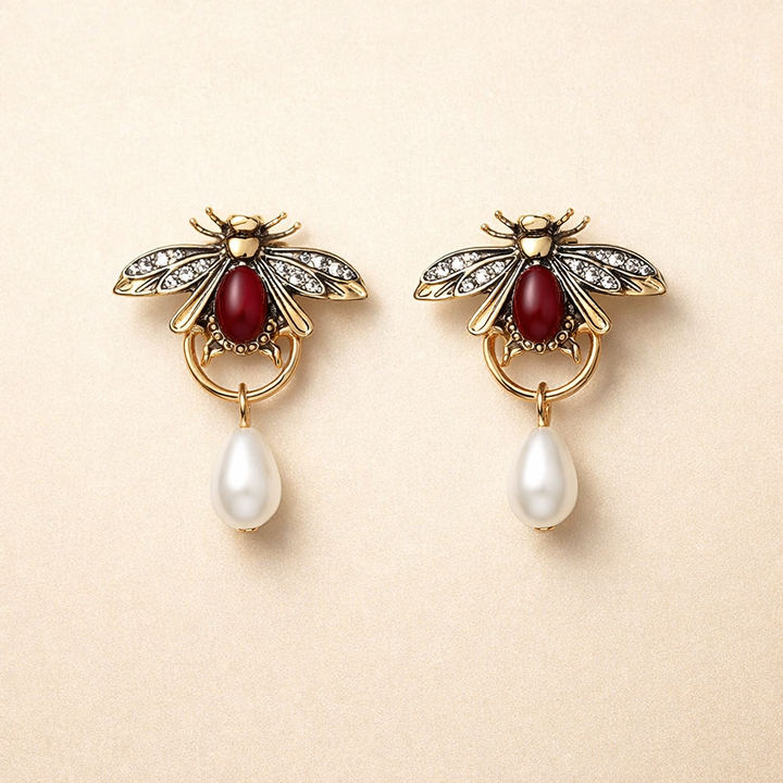 Vintage Bee Dangle Earrings