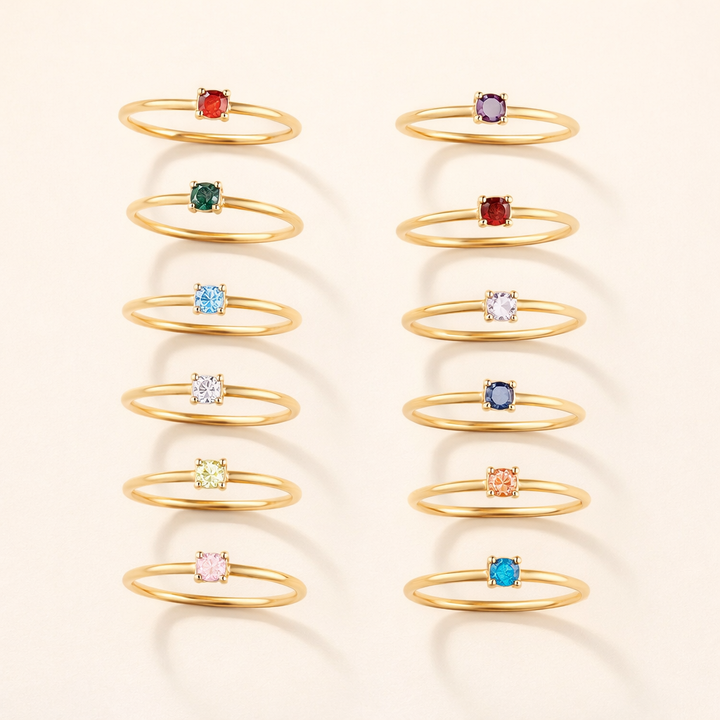 Birthstone Gold Rings
