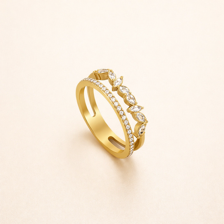 Gold Mia Crystal Ring
