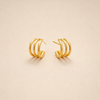 Anaya Triple Gold Hoop Earrings