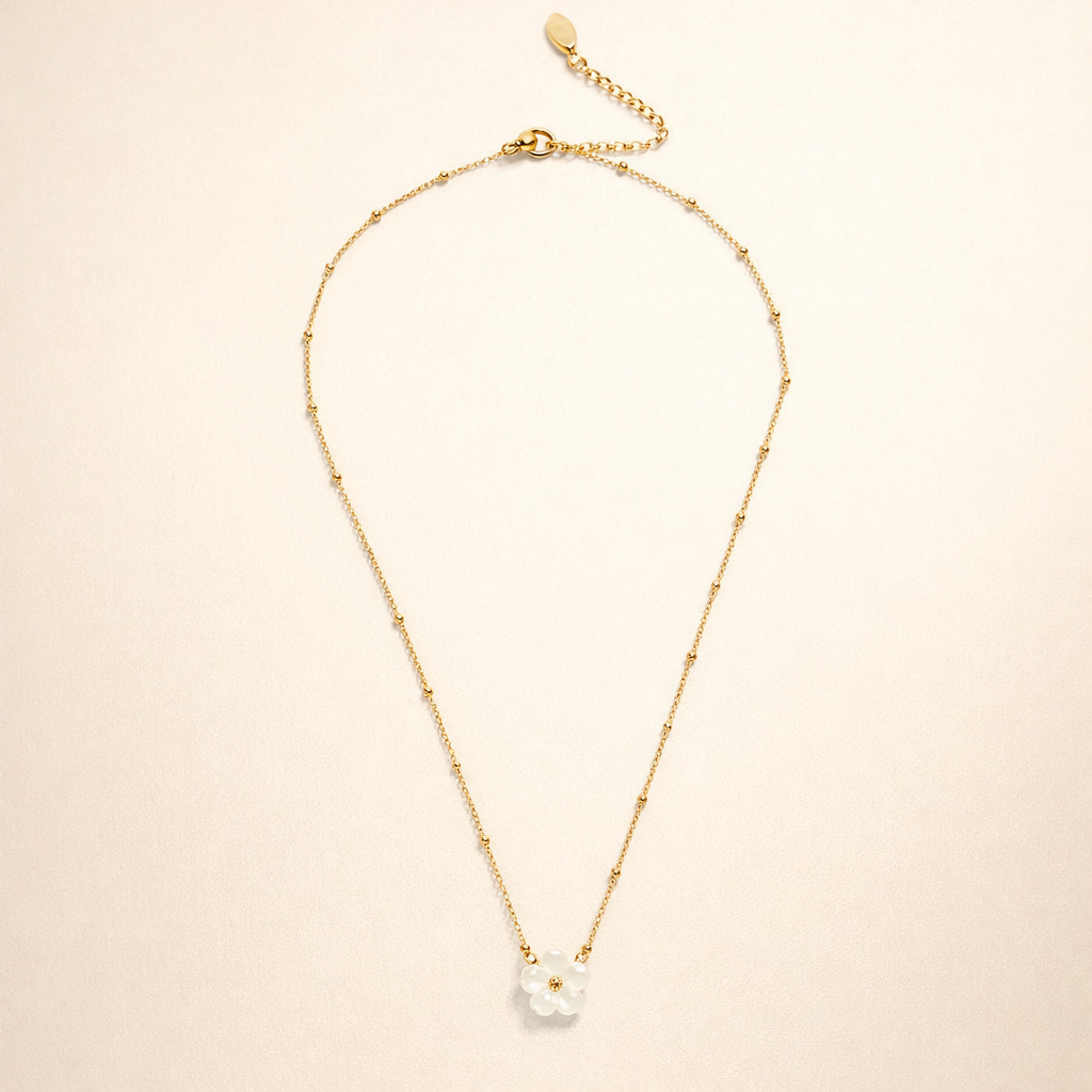 White Blossom Flower Necklace