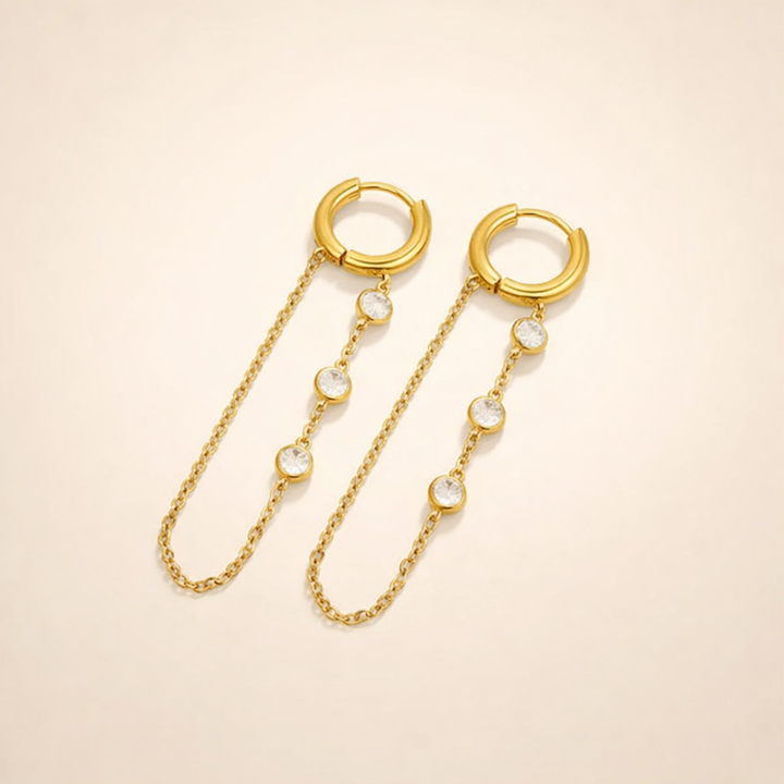 Kira Crystal Drop Hoop Earrings