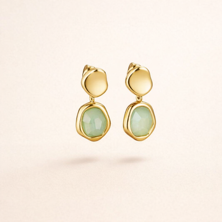 Gold Aquamarine Earrings