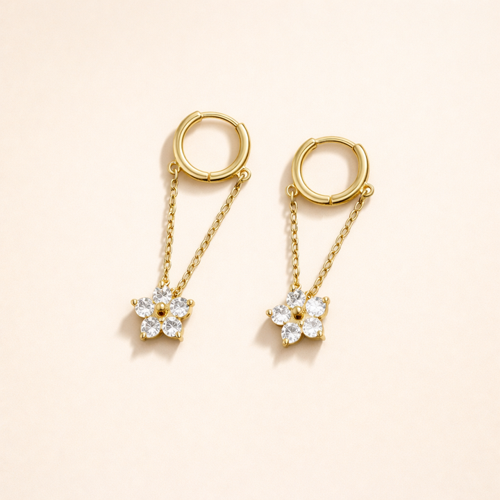 Blooming Flower Crystal Earrings