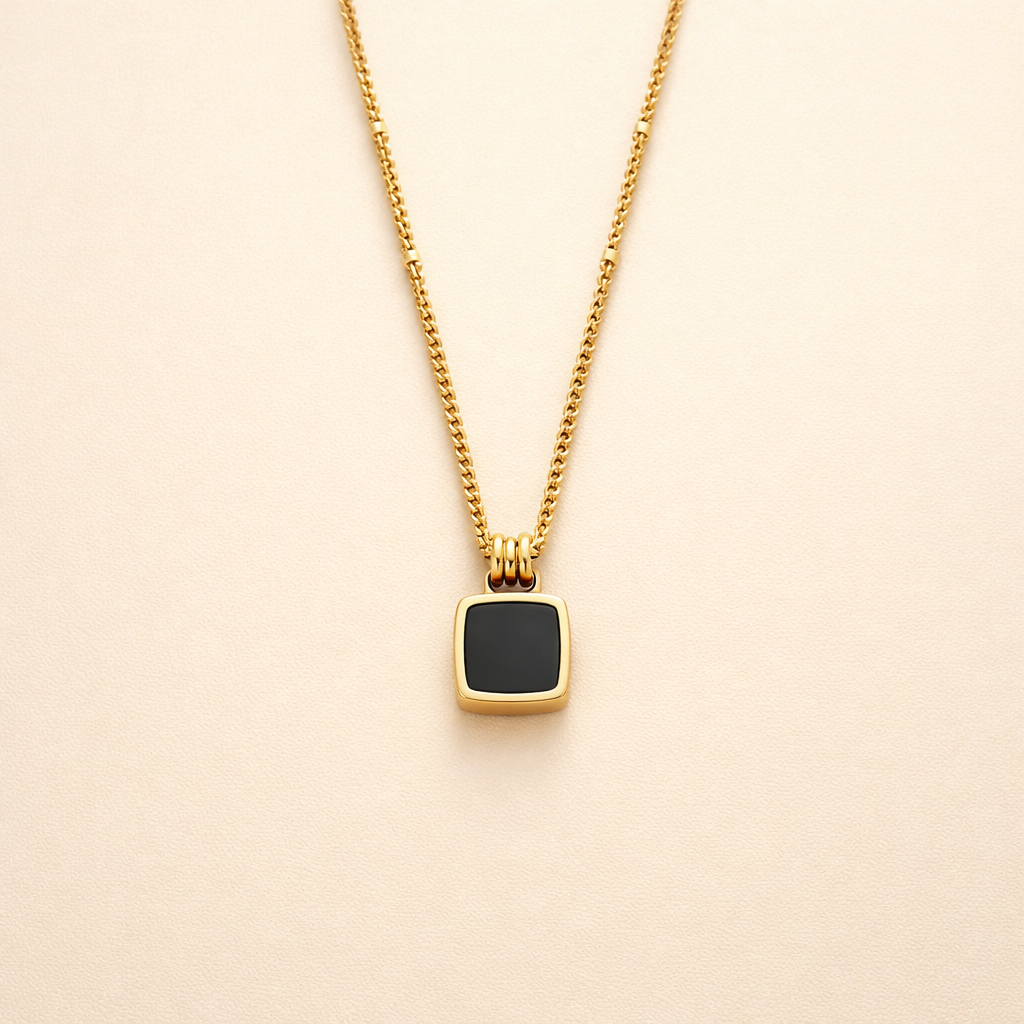 Lucia Black Pendant Necklace