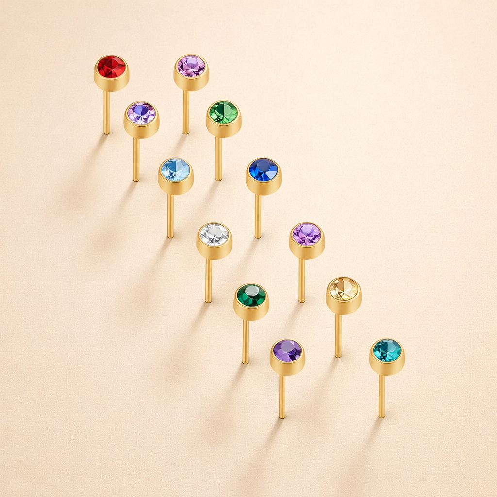 Birthstone Stud Earrings