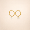 White Petal Hoop Earrings