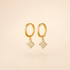 Crystal Four-Leaf Clover Dangle Earrings