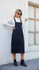 Women Midi Denim Pinafore Dress