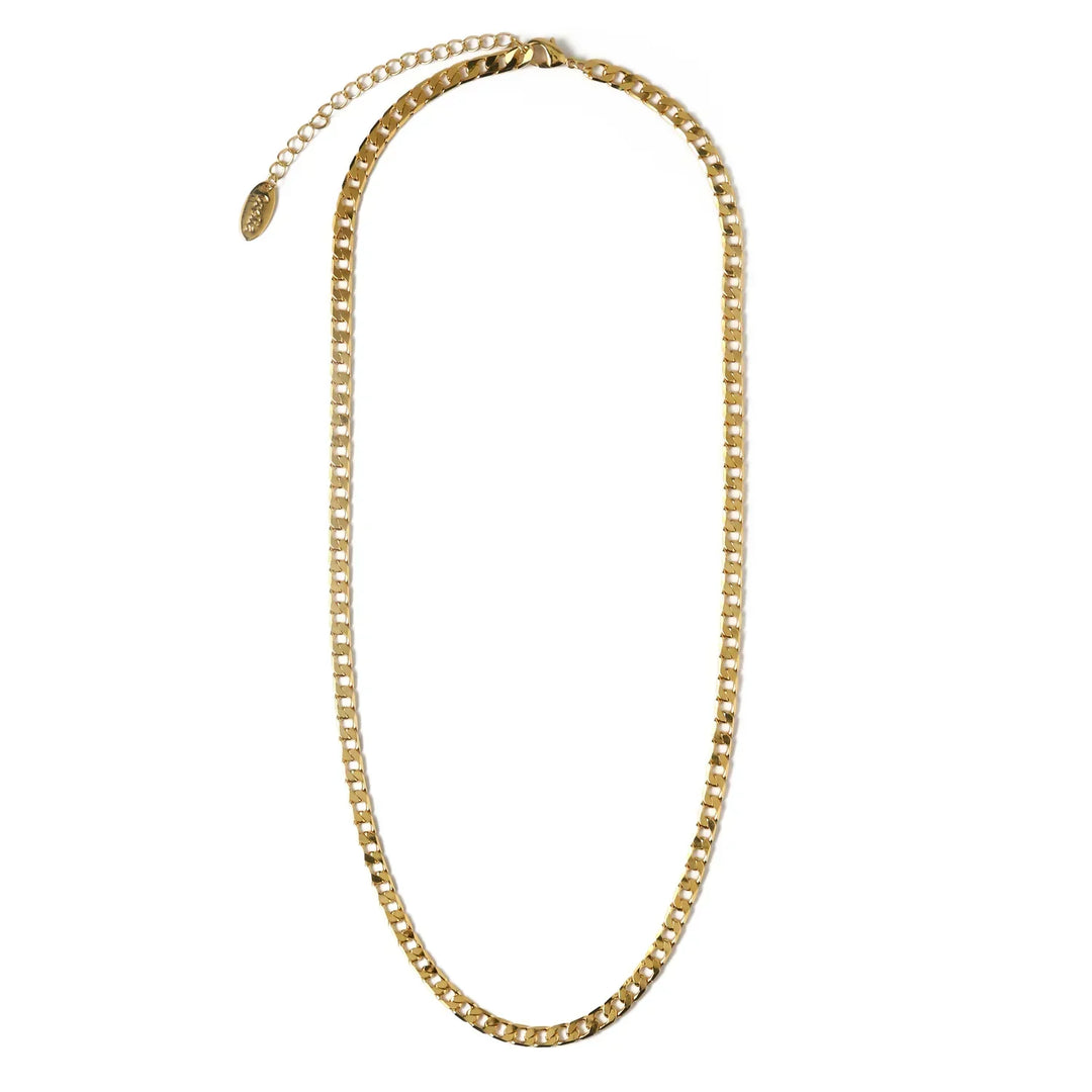 Elegant flat link necklace in white gold