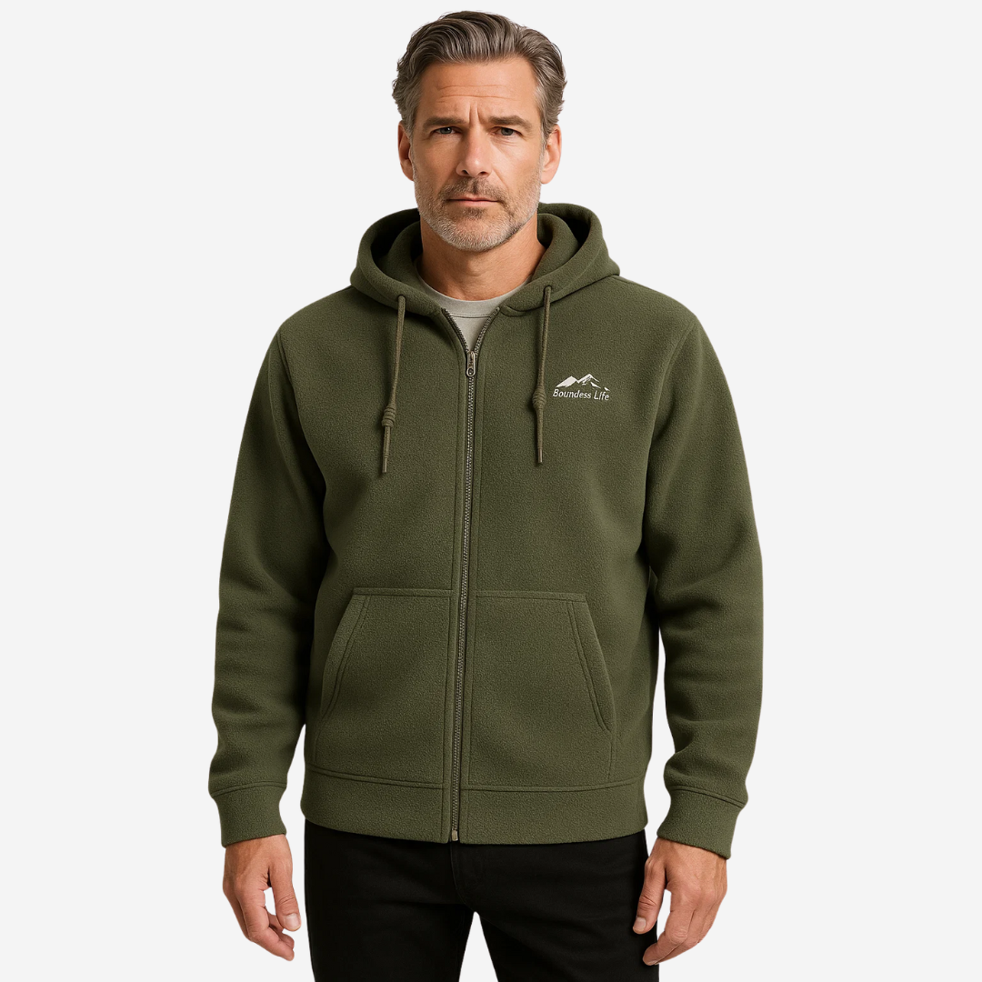 Men's Hooded Zip-Up Fleece Jacket – Sören