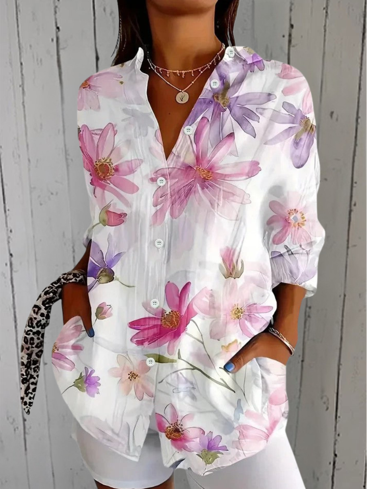 Anica Blouse with Artistic Print
