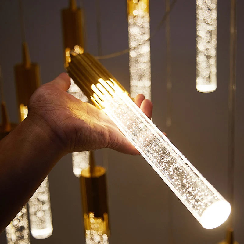 Cylinder-Shaped Glass Pendant Lamp - Lustreau